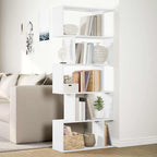 Raumteiler Bücherregal 5-stufig Weiß 70x24x161 cm Holzwerkstoff