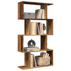 Raumteiler-Bücherregal 4 Böden Altholz-Optik 70x24x129 cm