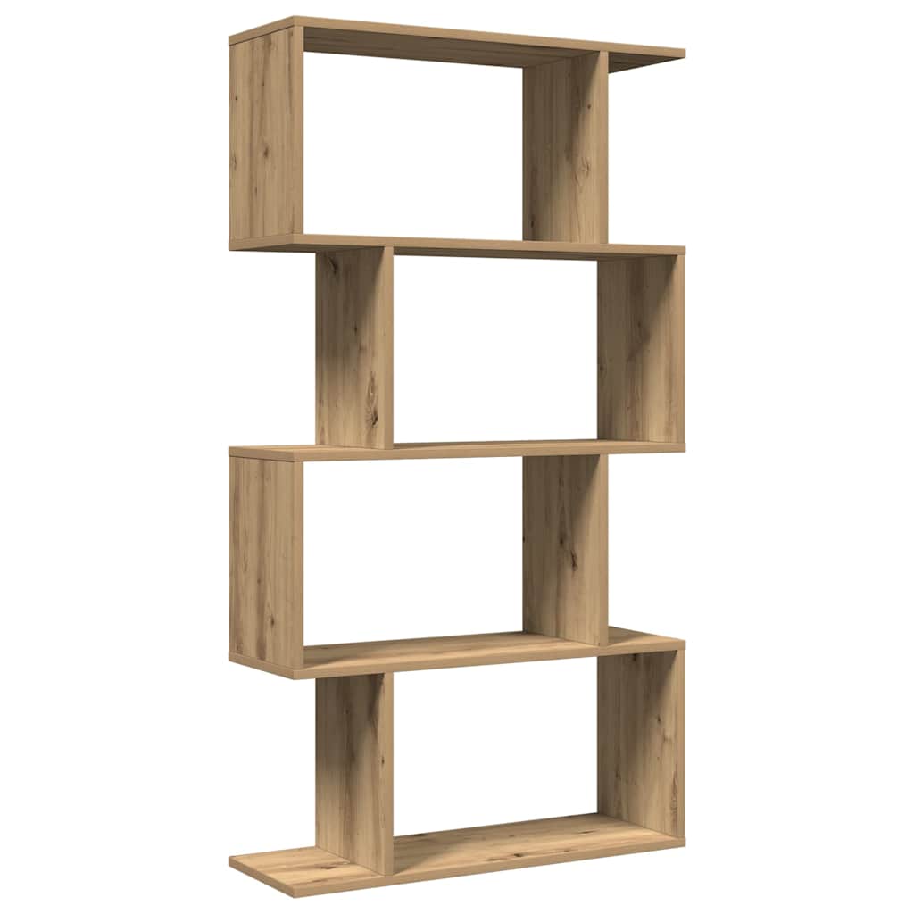 Raumteiler-Bücherregal 4 Böden Artisan-Eiche 70x24x129 cm
