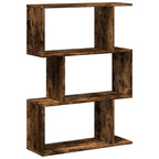 Raumteiler-Bücherregal 3 Fächer Räuchereiche 70x24x97 cm