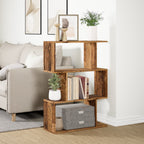 Raumteiler-Bücherregal 3 Fächer Altholz-Optik 70x24x97 cm