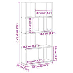 Bücherregal Räuchereiche 60x20x120,5 cm Holzwerkstoff