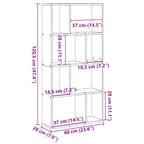 Bücherregal Grau Sonoma 60x20x120,5 cm Holzwerkstoff