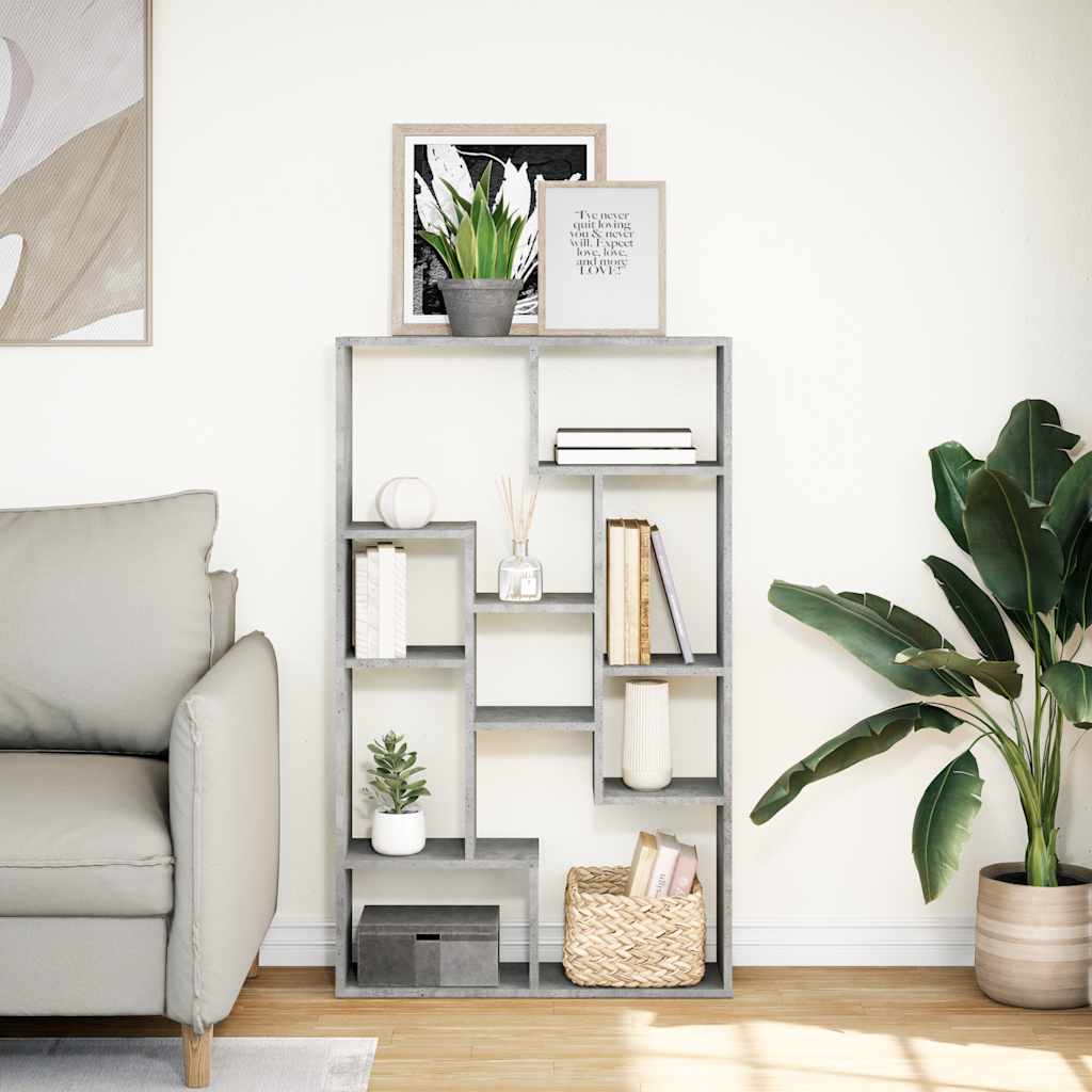 Bücherregal Betongrau 72x20x120,5 cm Holzwerkstoff