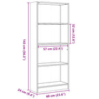 Bücherregal Räuchereiche 60x24x143 cm Holzwerkstoff