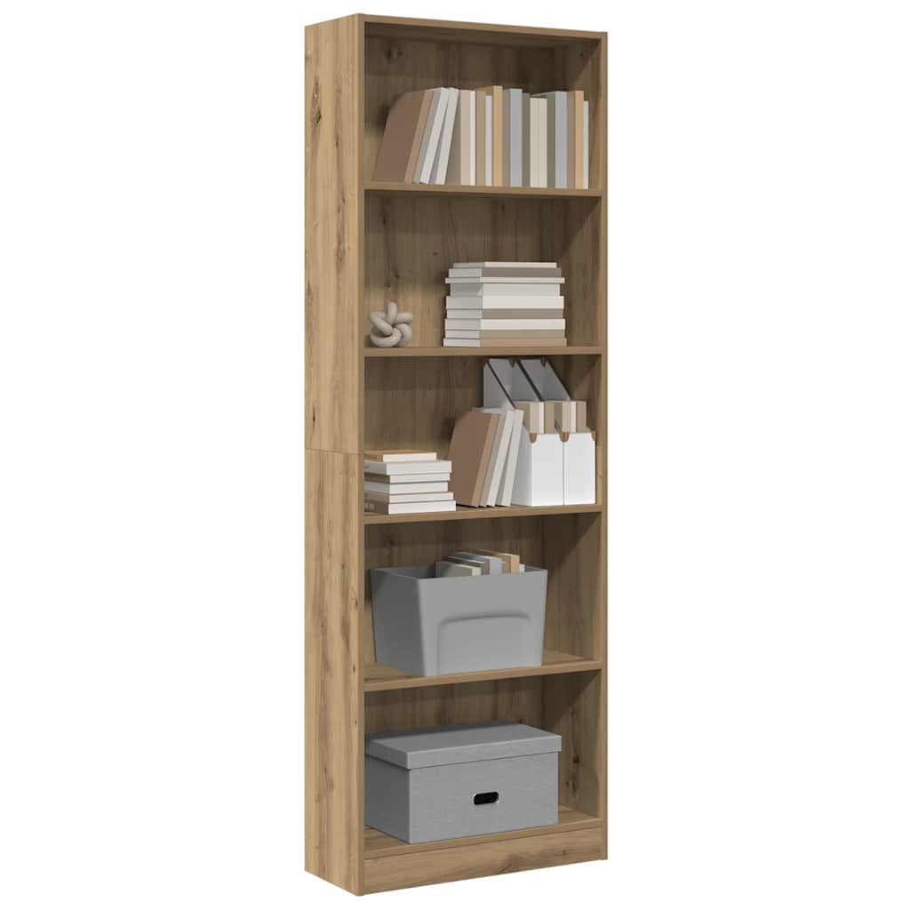 Bücherregal Artisian Oak 60 x 24 x 176 cm Holzwerkstoff