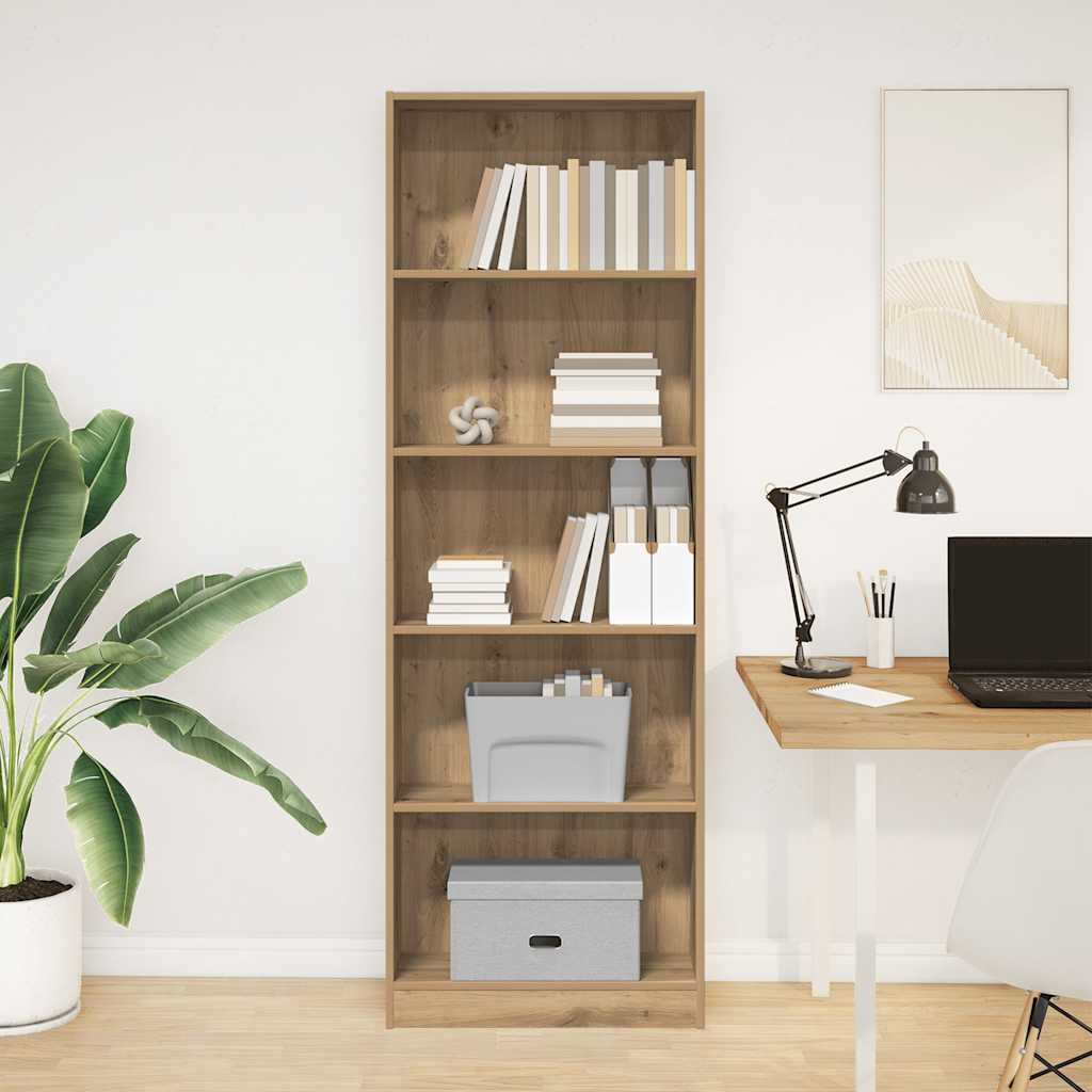 Bücherregal Artisian Oak 60 x 24 x 176 cm Holzwerkstoff