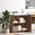 Bücherregal Räuchereiche 80x24x76 cm Holzwerkstoff