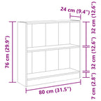 Bücherregal Altholz-Optik 80x24x76cm Holzwerkstoff