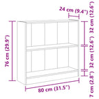 Bücherregal Artisan-Eiche 80x24x76cm Holzwerkstoff