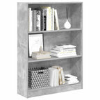 Bücherregal Betongrau 80x24x109 cm Holzwerkstoff