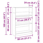 Bücherregal Artisan-Eiche 80x24x109 cm Holzwerkstoff