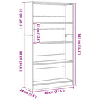 Bücherregal Betongrau 80x24x143 cm Holzwerkstoff