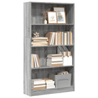 Bücherregal Grau Sonoma 80x24x143 cm Holzwerkstoff