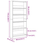 Bücherregal Sonoma-Eiche 80 x 24 x 176 cm Holzwerkstoff