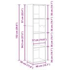 Bücherregal Grau Sonoma 40x30x152 cm Holzwerkstoff