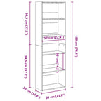 Bücherregal Weiß 60x30x189 cm Holzwerkstoff