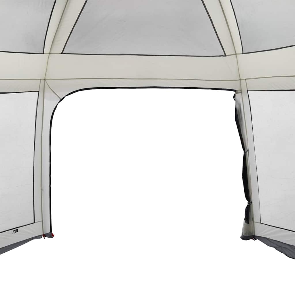 Poolzelt mit abnehmbarem Überzelt Netzwänden Grau 618x532cm