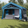Familienzelt Blau und Grau 620 x 322 x 240 cm Polyester