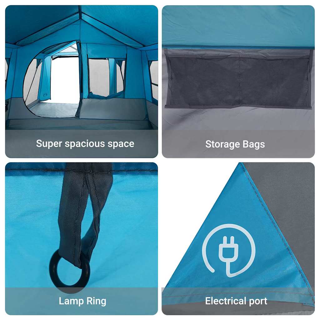 Familienzelt Blau und Grau 620 x 322 x 240 cm Polyester