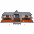 Familienzelt mit Dach Grau und Orange 622 x 295 x 238 cm