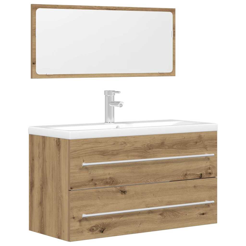 2-tlg. Badmöbel-Set Artisan-Eiche Holzwerkstoff