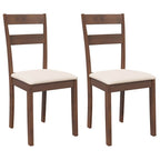 Esszimmerstühle mit Kissen 2 Stk. Braun Massivholz Gummibaum