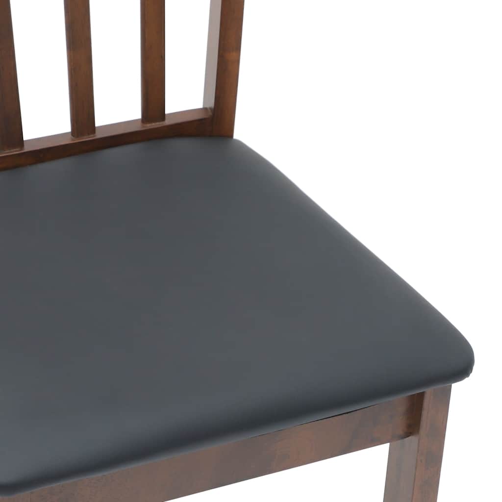 Esszimmerstühle mit Kissen 2 Stk. Braun Massivholz Gummibaum