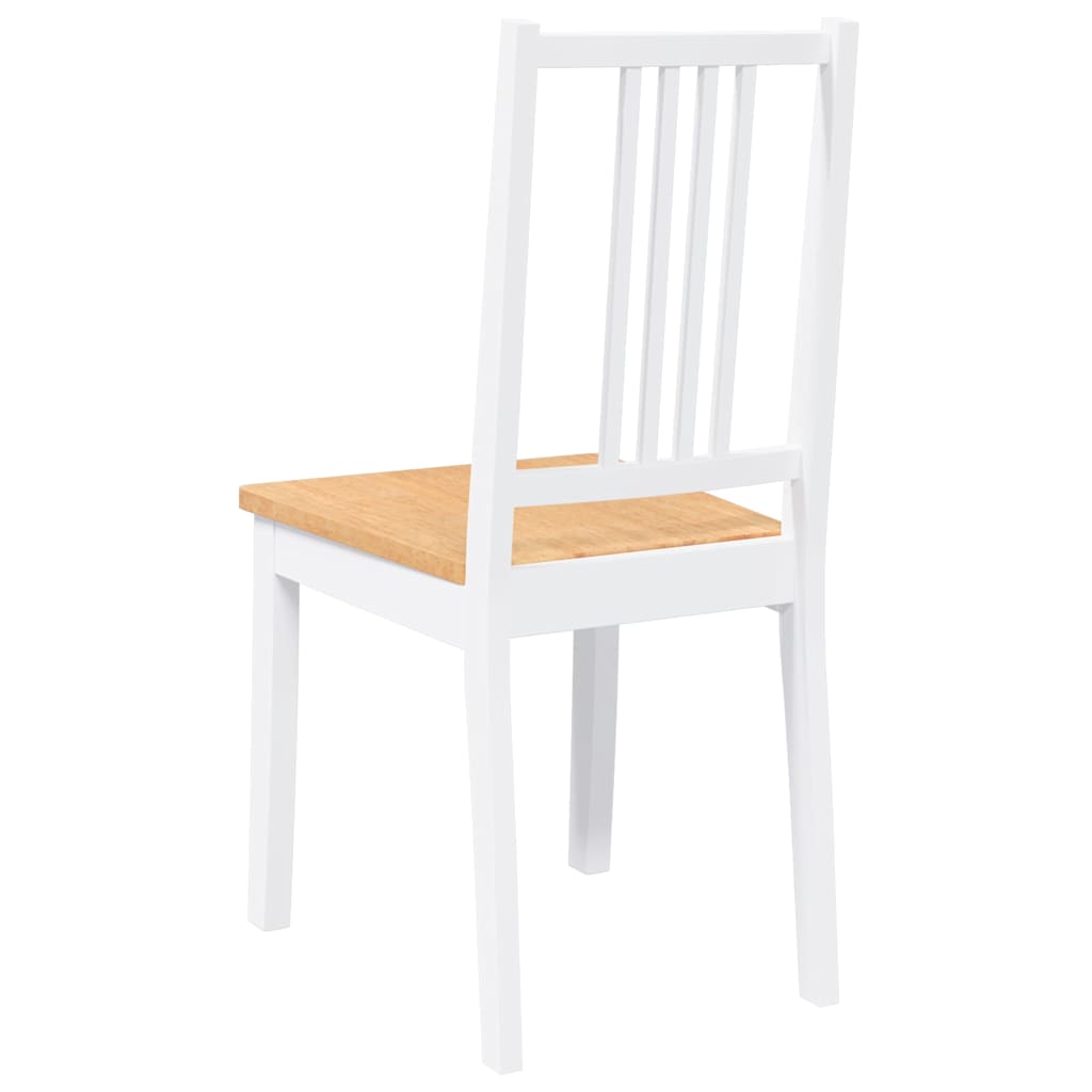 Esszimmerstühle 2 Stk. Weiß Massivholz Gummibaum