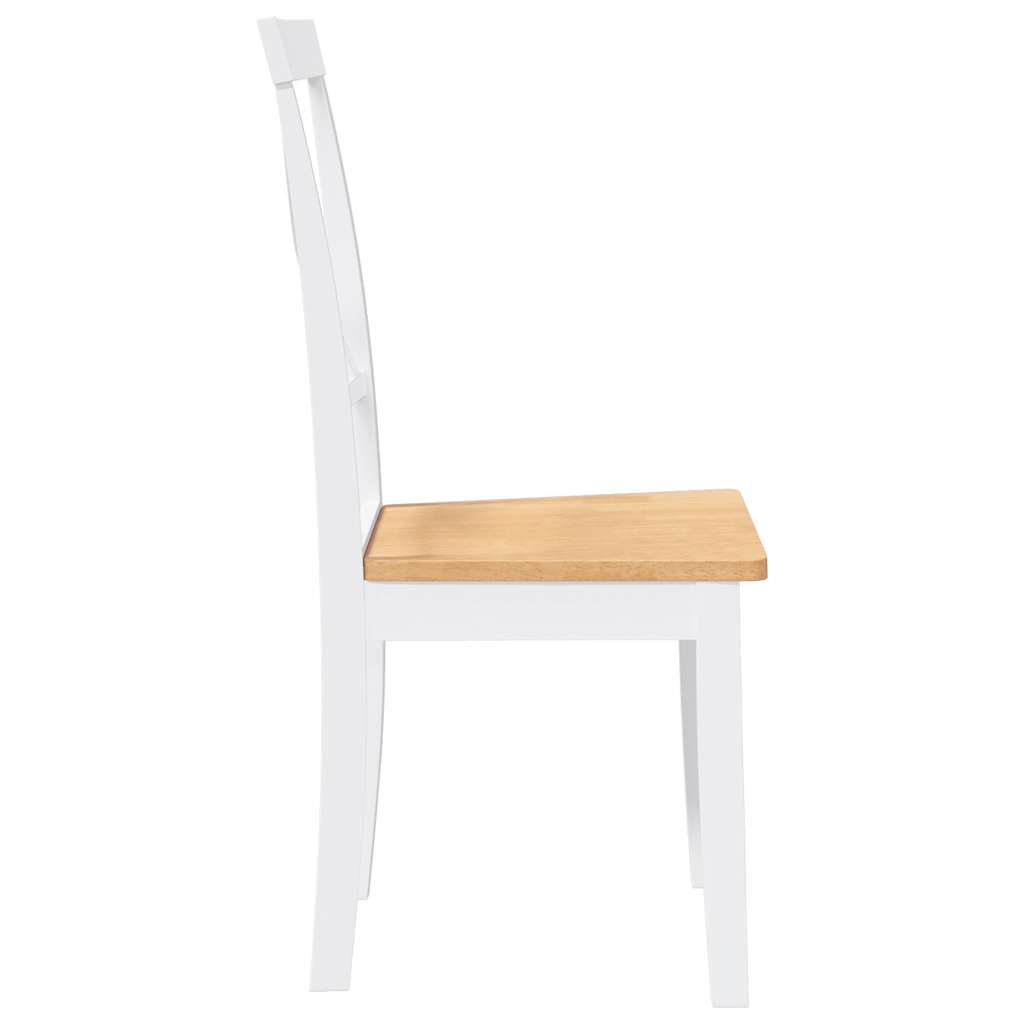 Esszimmerstühle 2 Stk. Weiß Massivholz Gummibaum
