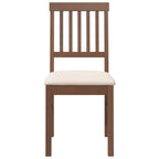 Esszimmerstühle mit Kissen 2 Stk. Braun Massivholz Gummibaum