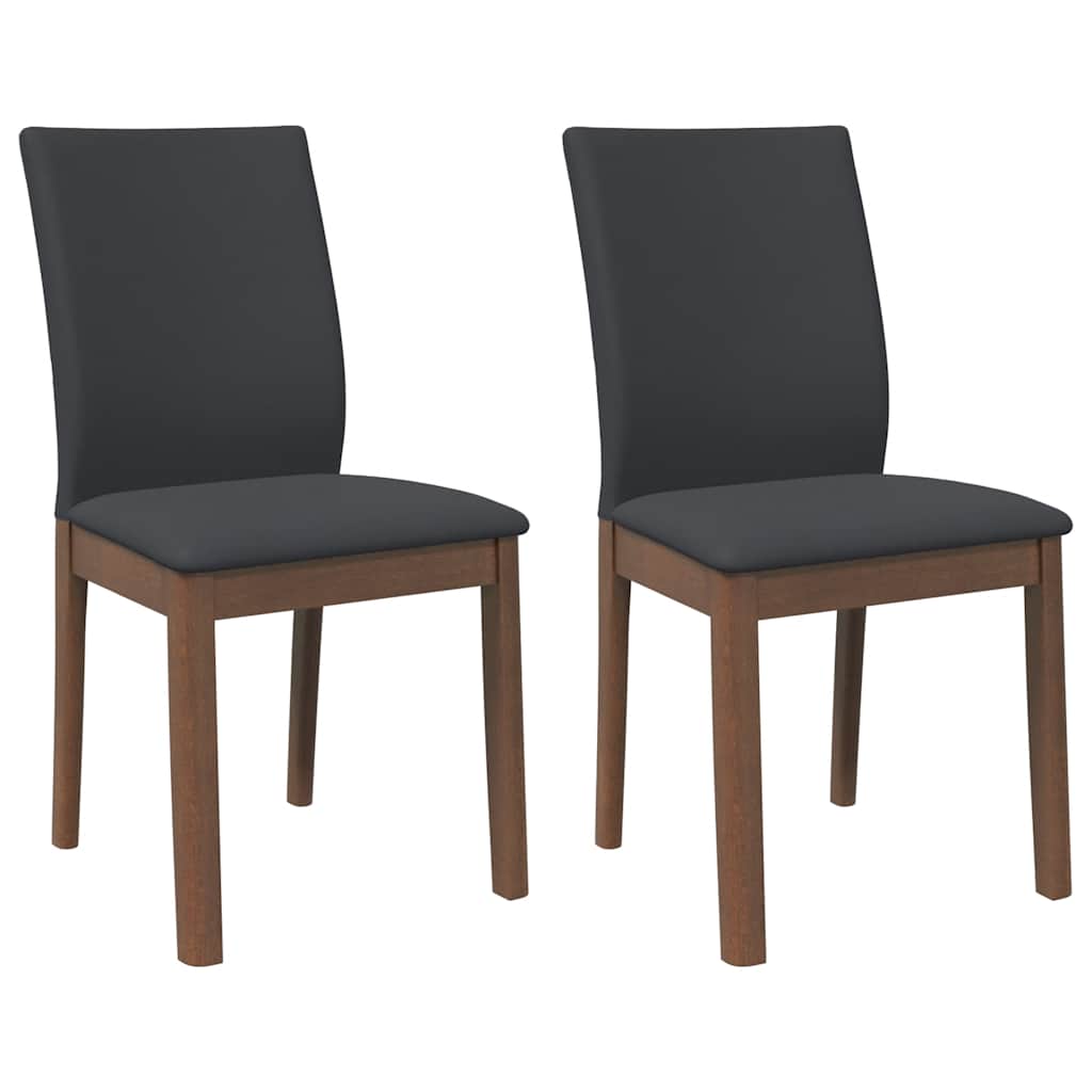 Esszimmerstühle mit Kissen 2 Stk. Braun Massivholz Gummibaum