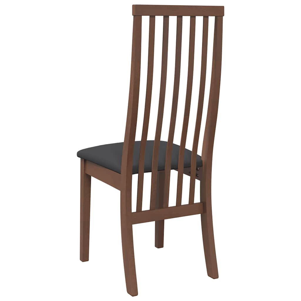 Esszimmerstühle mit Kissen 2 Stk. Braun Massivholz Gummibaum