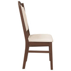 Esszimmerstühle mit Kissen 2 Stk. Braun Massivholz Gummibaum