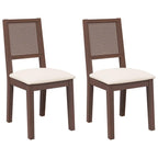 Esszimmerstühle mit Kissen 2 Stk. Braun Massivholz Gummibaum