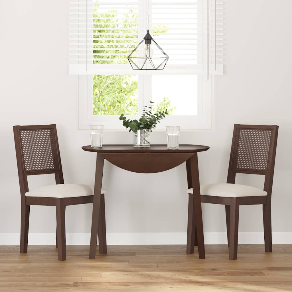 Esszimmerstühle mit Kissen 2 Stk. Braun Massivholz Gummibaum