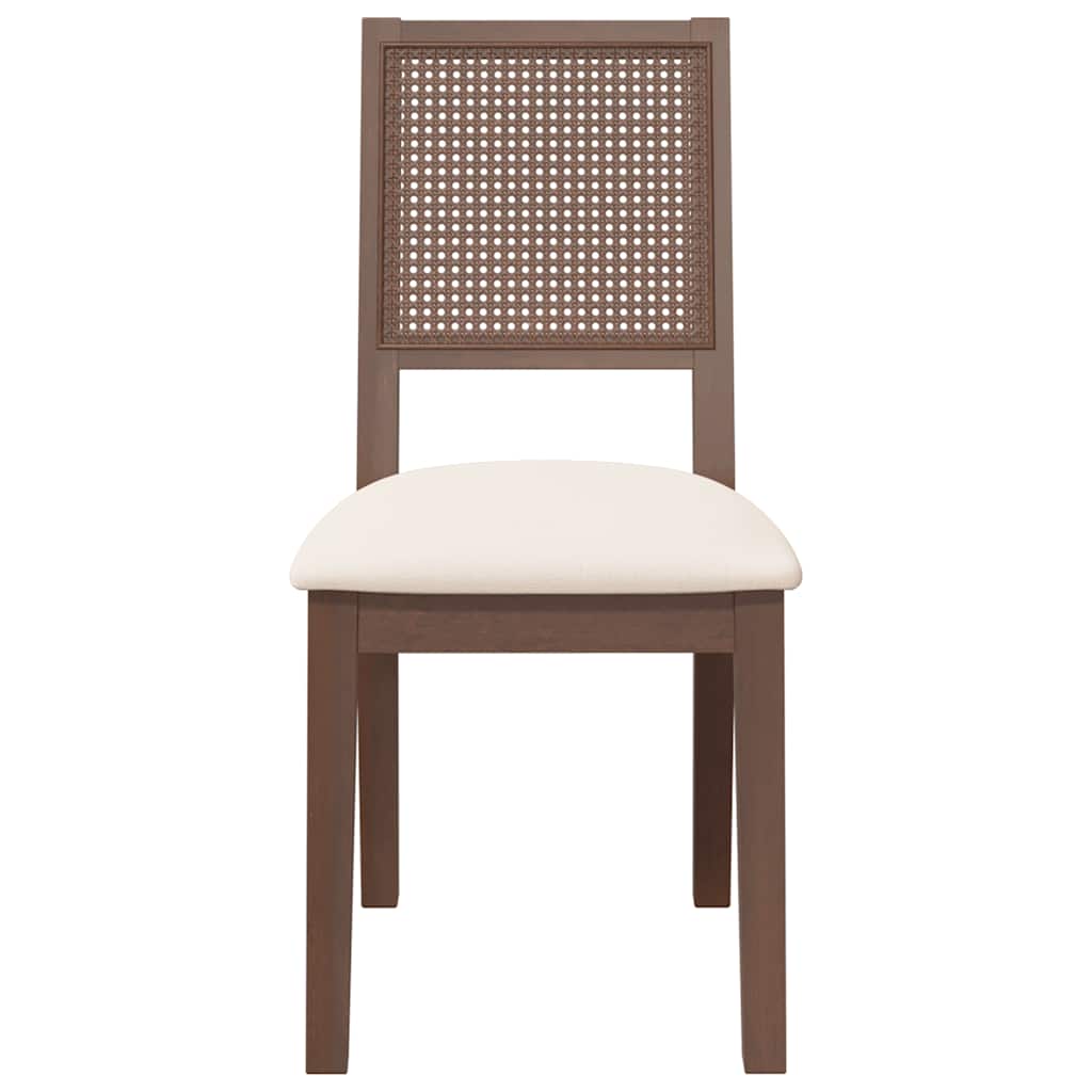 Esszimmerstühle mit Kissen 2 Stk. Braun Massivholz Gummibaum