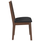 Esszimmerstühle mit Kissen 2 Stk. Braun Massivholz Gummibaum