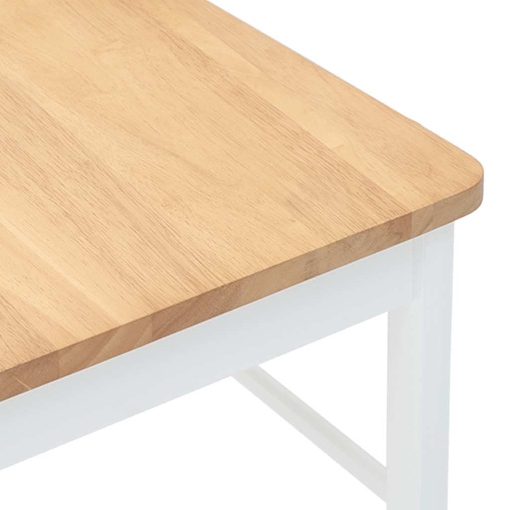 Esszimmerstühle 2 Stk. Weiß Massivholz Gummibaum
