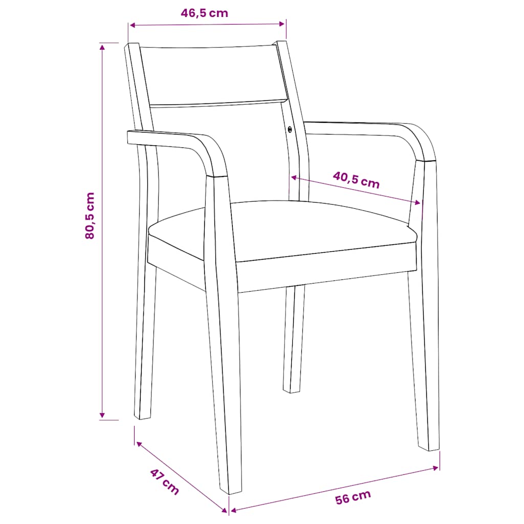 Esszimmerstühle mit Kissen 2 Stk. Braun Massivholz Gummibaum