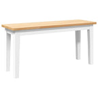 Bank 90 cm Weiß Massivholz Gummibaum