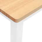 Bank 90 cm Weiß Massivholz Gummibaum