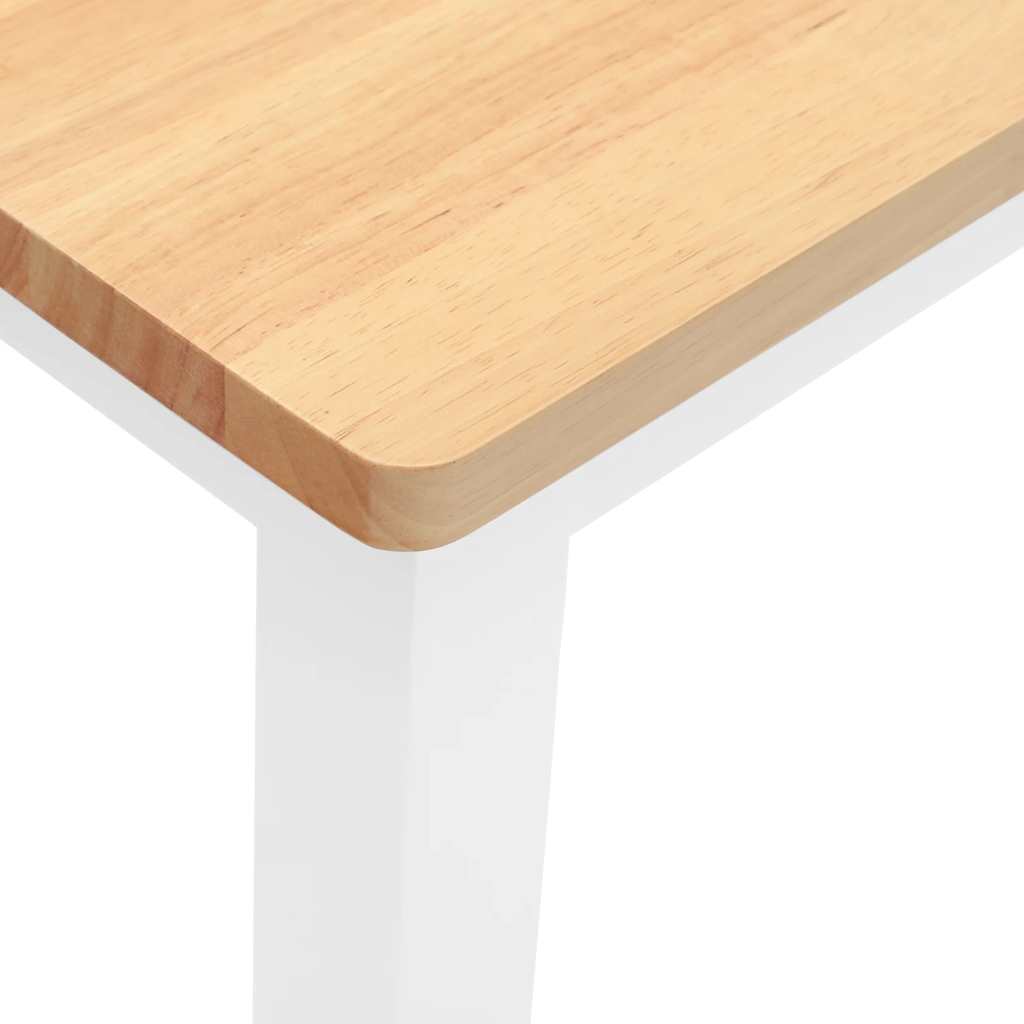 Bank 90 cm Weiß Massivholz Gummibaum