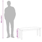 Bank 110 cm Weiß Massivholz Gummibaum