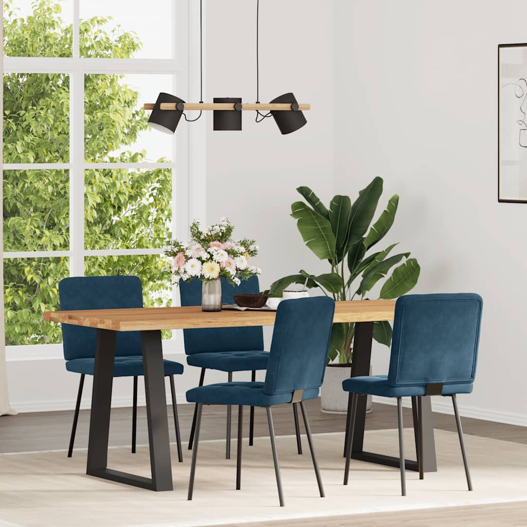 Esszimmerstühle 4 Stk. Blau Samt