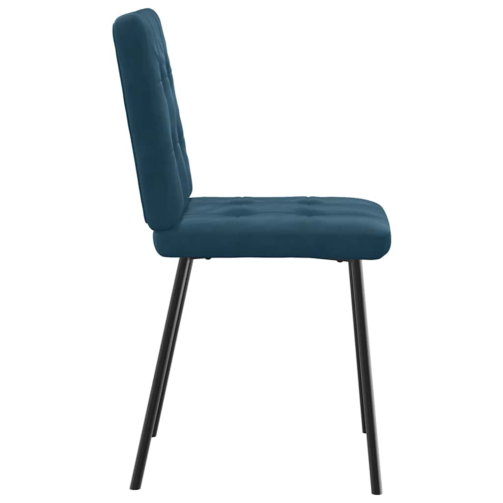 Esszimmerstühle 4 Stk. Blau Samt