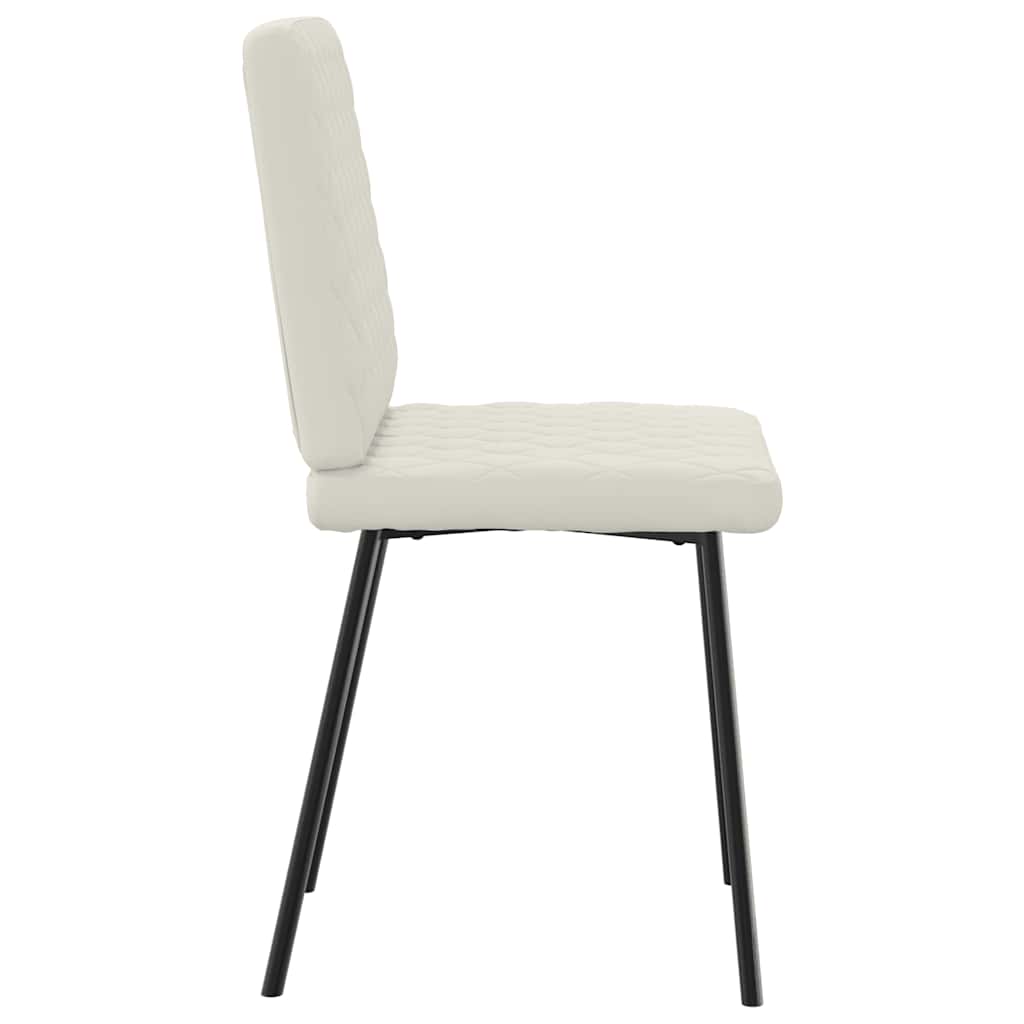 Esszimmerstühle 4 Stk. Creme Samt