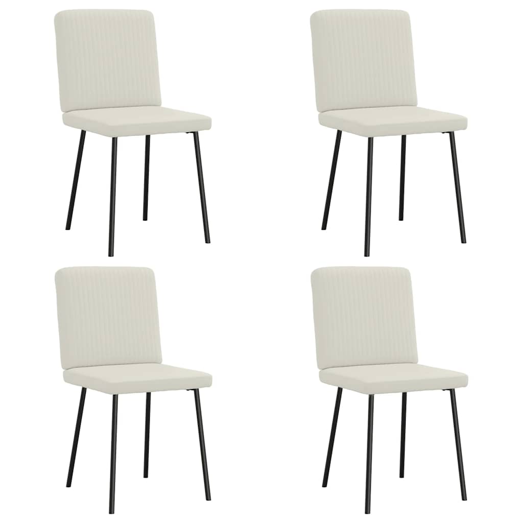 Esszimmerstühle 4 Stk. Creme Samt