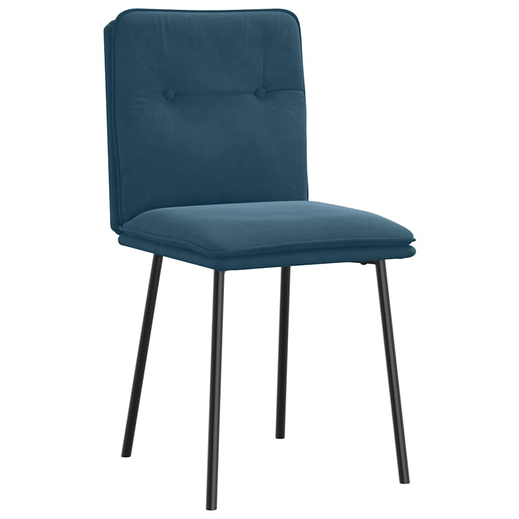 Esszimmerstühle 4 Stk. Blau Samt