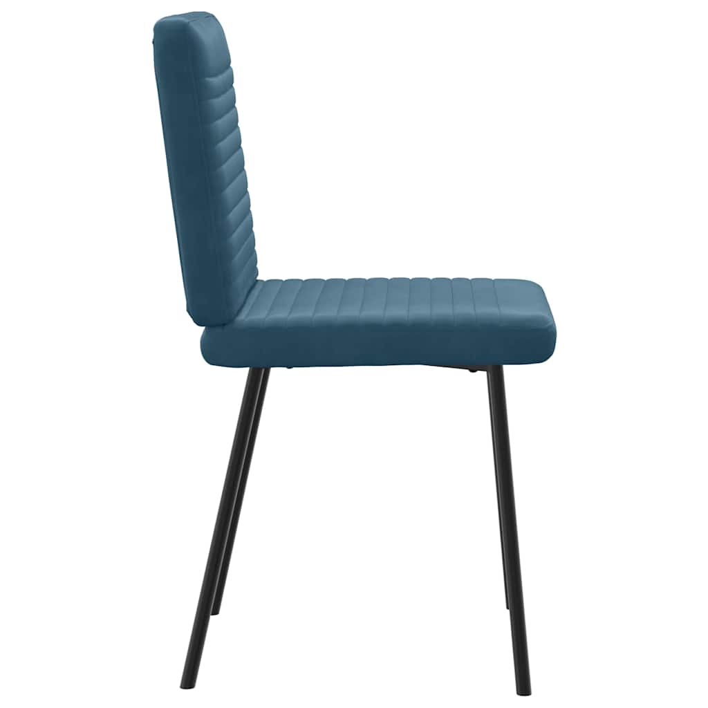 Esszimmerstühle 6 Stk. Blau Samt